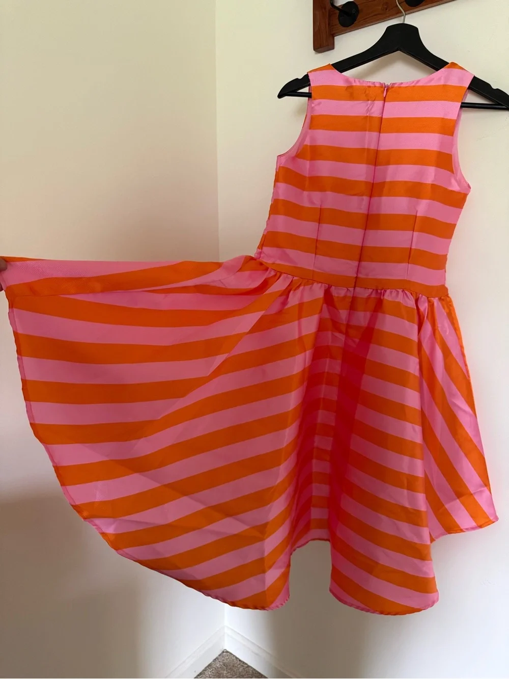 Habitual Pink & Orange Sleeveless Striped Dress